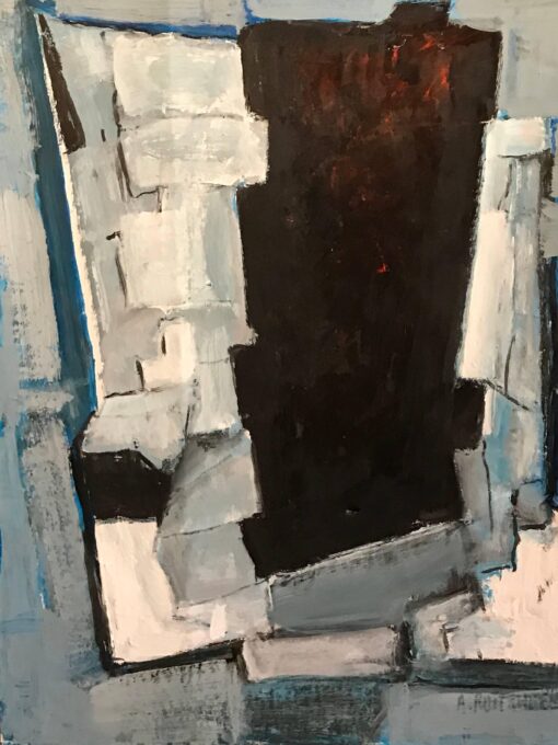 French Cubist Expressionist Oil Painting, signed