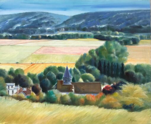 The Giverny Landscape & Valley, Summer Meadows French Impressionist Oil