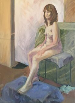 Taking a Moment, Impressionist Portrait, Original Oil Painting