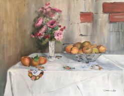 Elegant Still Life of Pink Flowers