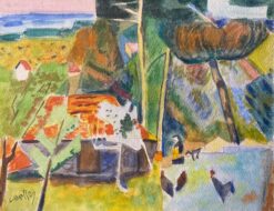 1940's Provence Painting French Bright Landscape  - Post Impressionist artist