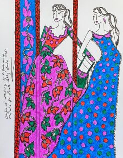 Original Fashion Design Illustration Watercolor Painting Laura Ashley Designer