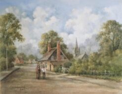 "Newtown Linford" Impressionist Landscape, Oil Painting, Signed