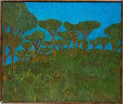 Superb Les Nabis School Signed French Oil Tall Trees Green Landscape Blue Skies