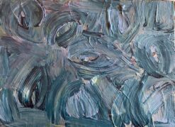 SALLY BRADSHAW (b.1962) CONTEMPORARY ABSTRACT BRITISH PAINTING - ELEGANT BLUES