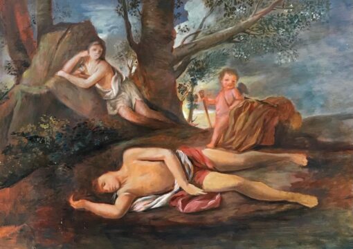 Mythological Scene Various Classical Figures in Landscape
