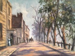 Dappled Light, Impressionist City Scene, Signed Oil Painting