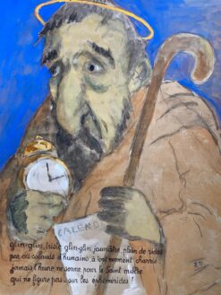 1960's French Portrait Religious Old Man Caricature