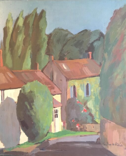 French Village, Impressionist Landscape, Oil Painting, Signed