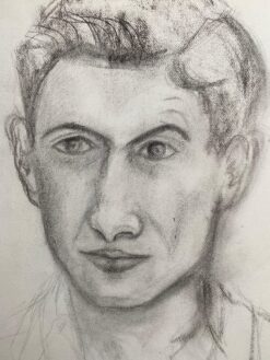Mid 1900-1999 French Charcoal Drawing - Portrait of a Man