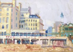 British Town, Medium Size Oil Painting