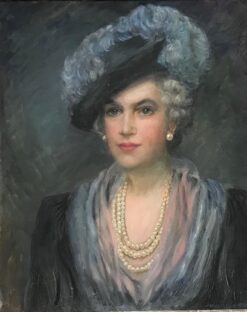 Fine British Mid 1900-1999 Oil Painting Portrait of a Society Lady