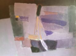 Cubist Abstract, Purple, Colourful Oil Painting, Original