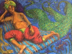 Arabian Night, Stylised, Bright Colours, Oil Painting, Signed