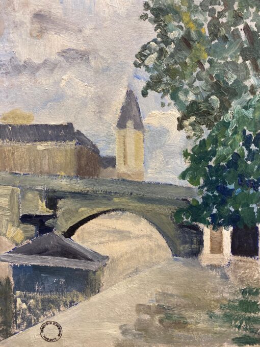 GENEVIEVE ZONDERVAN (1922-2013) FRENCH POST IMPRESSIONIST OIL - Paris Bridge