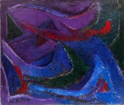 1960s French Bright Abstract Amazing Purple Colors & Composition