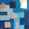 Cubist Sea Blue Oil Painting, British Artist