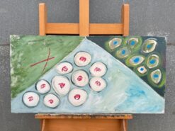 French 1900-1999 Oil Abstract Geometric Exploration Waterlily Pads