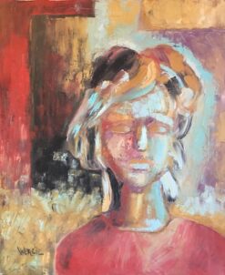 Elegant Portrait, Abstract Style, French Artist, Signed