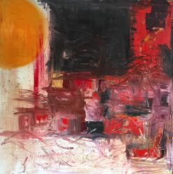 ‘Sun 2’ Huge British Abstract Oil Painting Expressionist Composition