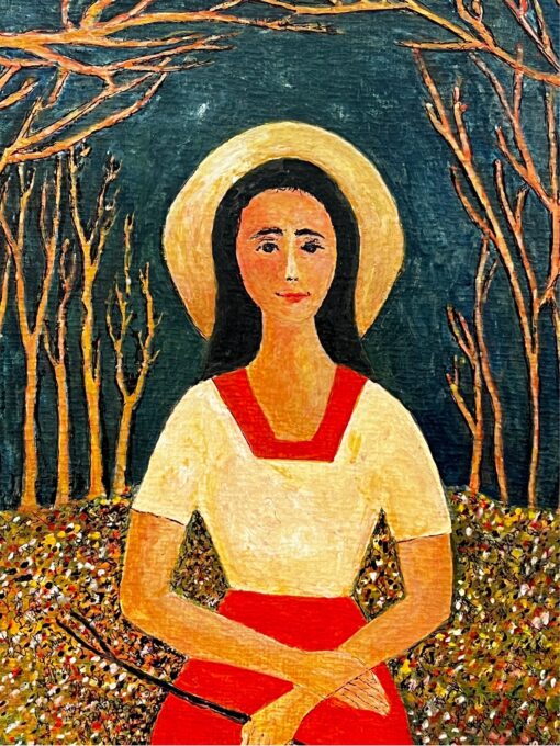 1950's Modernist/ Cubist Painting - The Girl In The Forest