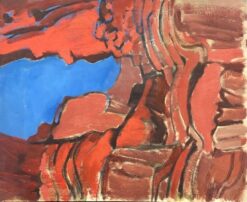 1900-1999 German Modernist Oil Painting Abstract Composition on Canvas
