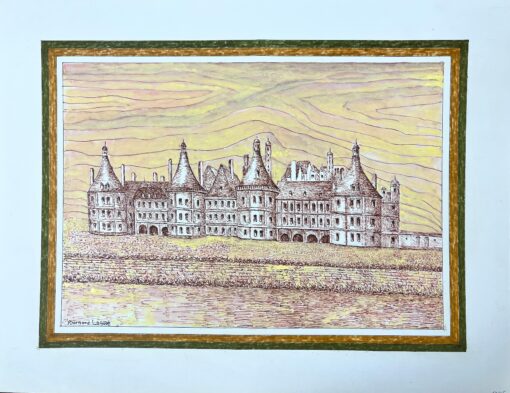 1950's Modernist/ Cubist Painting - Large French Chateau