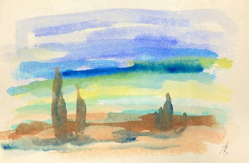 Colourful Provence Sky, French Expressionist Original Painting