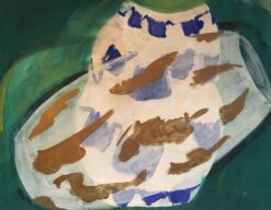 Abstract Oil Painting, Green, Blue and Gold Colour