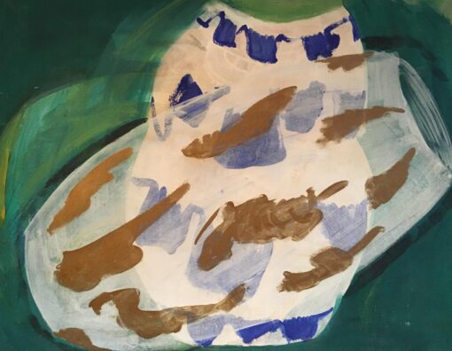 Abstract Oil Painting, Green, Blue and Gold Colour