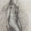 Mid 1900-1999 French Charcoal Drawing - Portrait of a Standing Nude Women