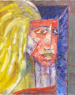 1900-1999 Original French Expressionist Oil Painting Abstract Face