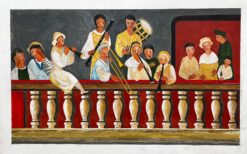 1950's Big Modernist/ Cubist Painting - The Band On The Terrace