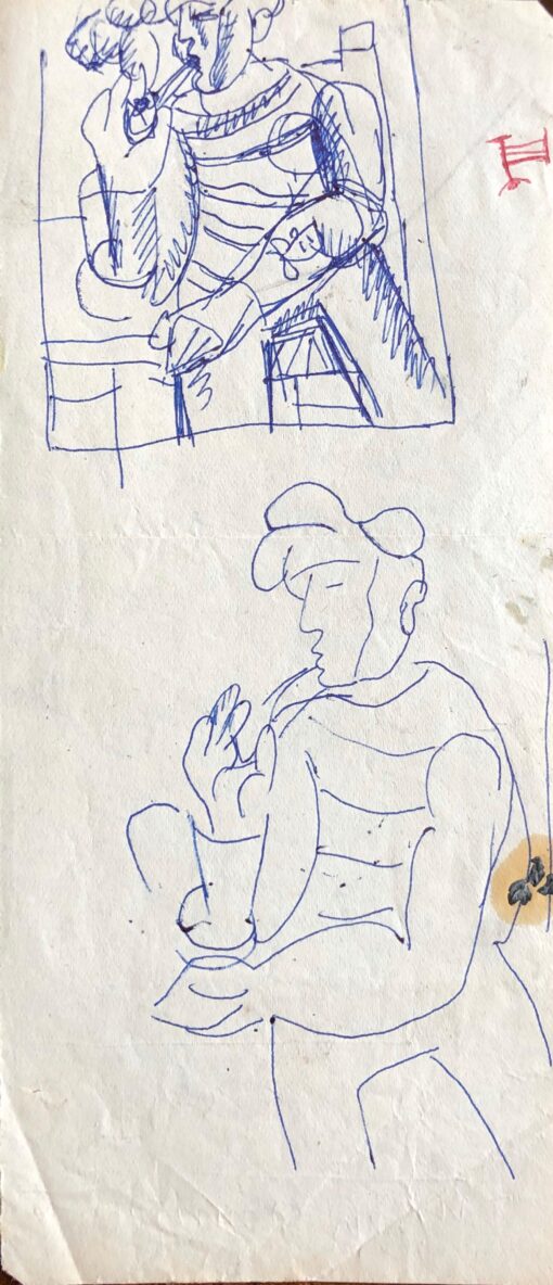 CARLOS CARNERO (1922-1980) ORIGINAL DRAWING BY FERNAND LEGER STUDIO WORKER