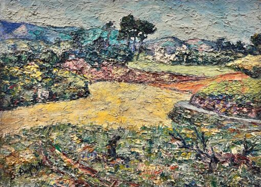Very Thickly Painted Oil Painting Provence Landscape Post-Impressionist Signed
