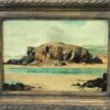 19thC Victorian Scottish Oil Painting Rocky Beach Coastline Seascape