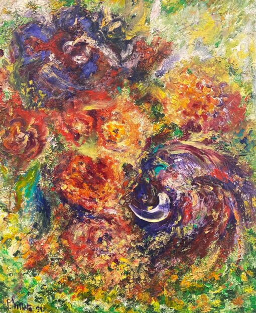 1900-1999 Original French Expressionist Oil Painting Explosion of Colours