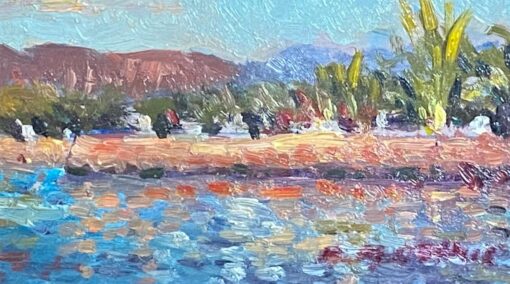 FRENCH IMPRESSIONIST SIGNED OIL - EXOTIC COLOURFUL LANDSCAPE
