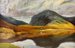 Buttermere Lake District Moody & Atmospheric Landscape Clouds over Lake, signed