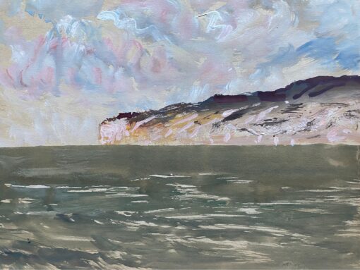 Mid 20th C. Irish Artist Watercolor - Leaving Madeira - Open Seascape