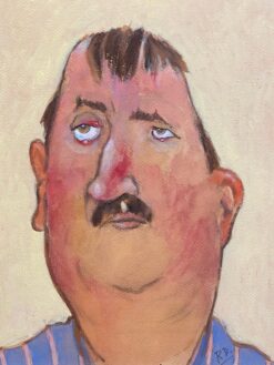 1960's French Portrait Man With Red NoseCaricature