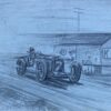 Original 1930's Vintage Motor Car Racing Original Drawing Signed Dated