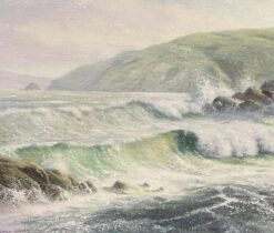 Martin Spencer Coleman - Signed Oil Painting - Crashing Waves On Coastline