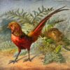 Exotic Rare Pheasants in Natural Landscape 1800-1899 French Oil Painting