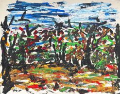 1950's Modernist/ Cubist Painting - Dotty Landscape