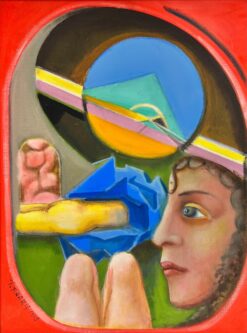 1970's French Surrealist Signed Oil Figurative Abstract Amazing Colors