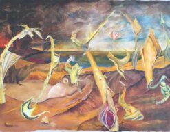 Mid 1900-1999 French Surrealist Oil Painting