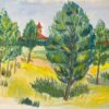 1940's Provence Painting French Green Trees   - Post Impressionist artist