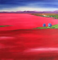 'Summer Fields', Large Spanish Landscape Signed Oil Painting