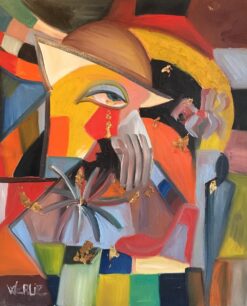Large Abstract, Picasso Style, Multicoloured, Original Oil Painting, Signed